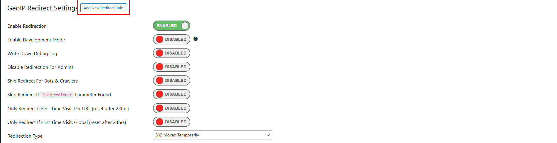 Plugin add new rule button