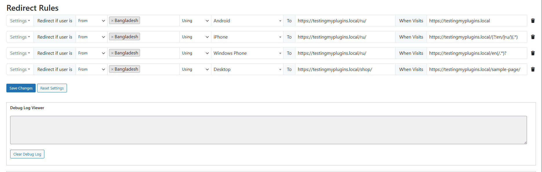 Plugin add new rule button