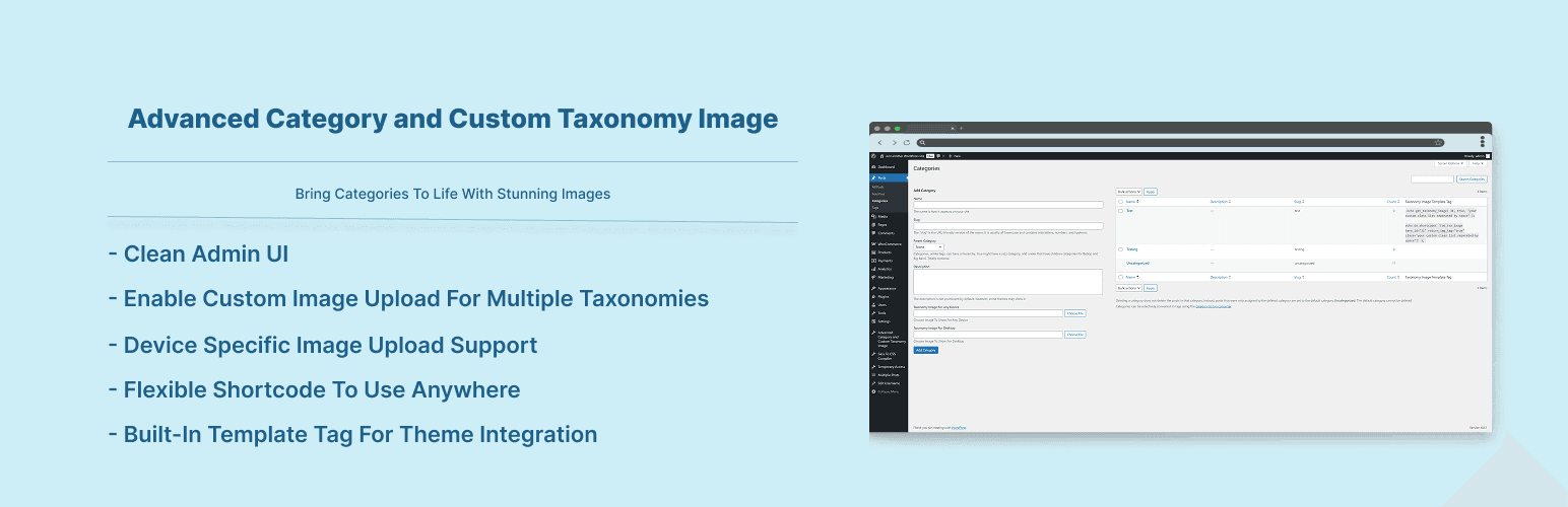 Advanced Category and Custom Taxonomy Image banner