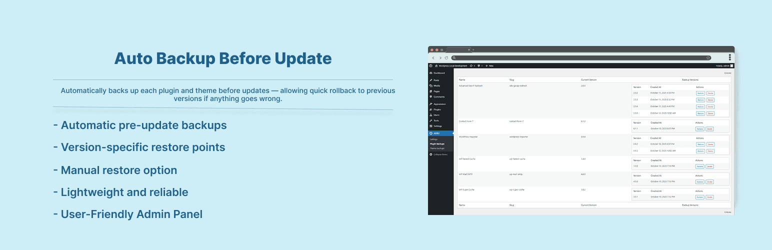 Auto Backup Before Update banner