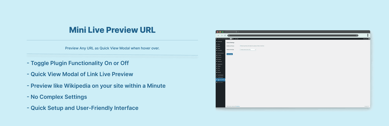 Mini Live Preview URL banner