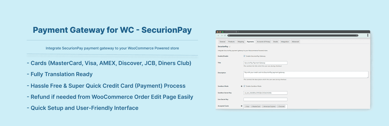 Payment Gateway For WooCommerce – SecurionPay banner