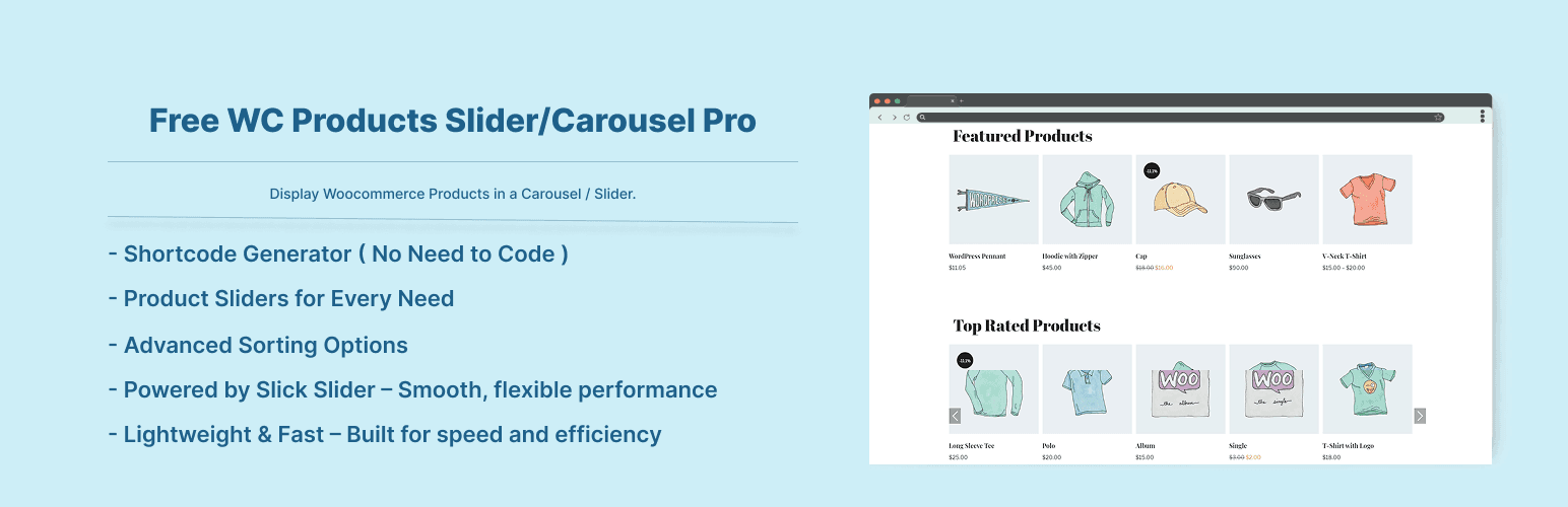 Free WooCommerce Products Slider/Carousel Pro banner