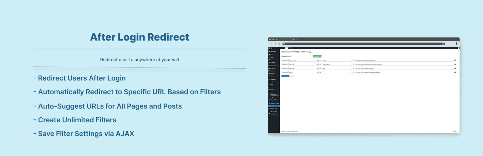 After Login Redirect banner