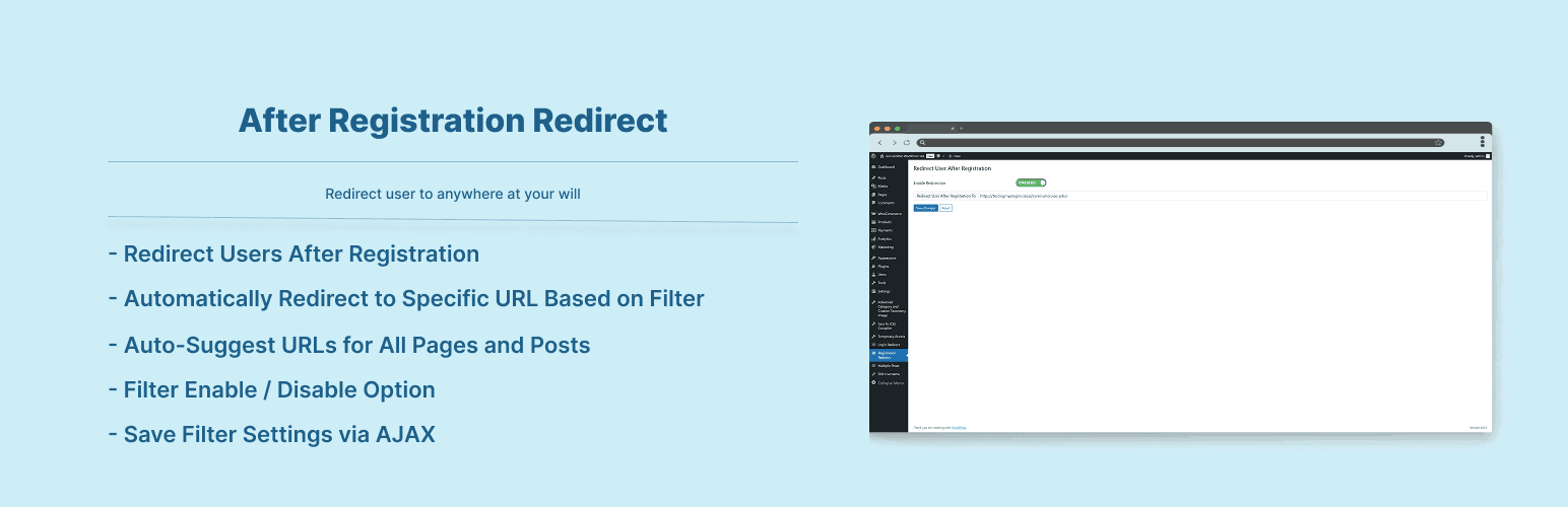 After Registration Redirect banner