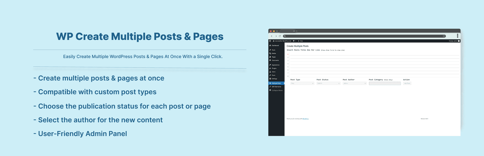 WP Create Multiple Posts &amp; Pages banner