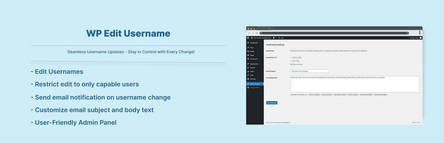 WP Edit Username banner
