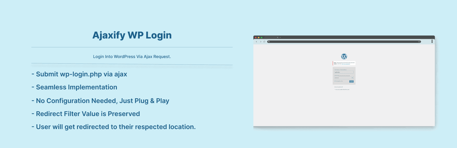 Ajaxify WP Login banner