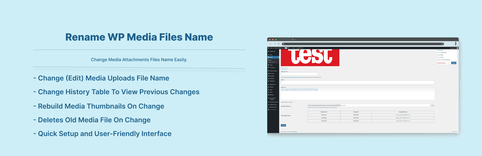 Rename WP Media Files Name banner
